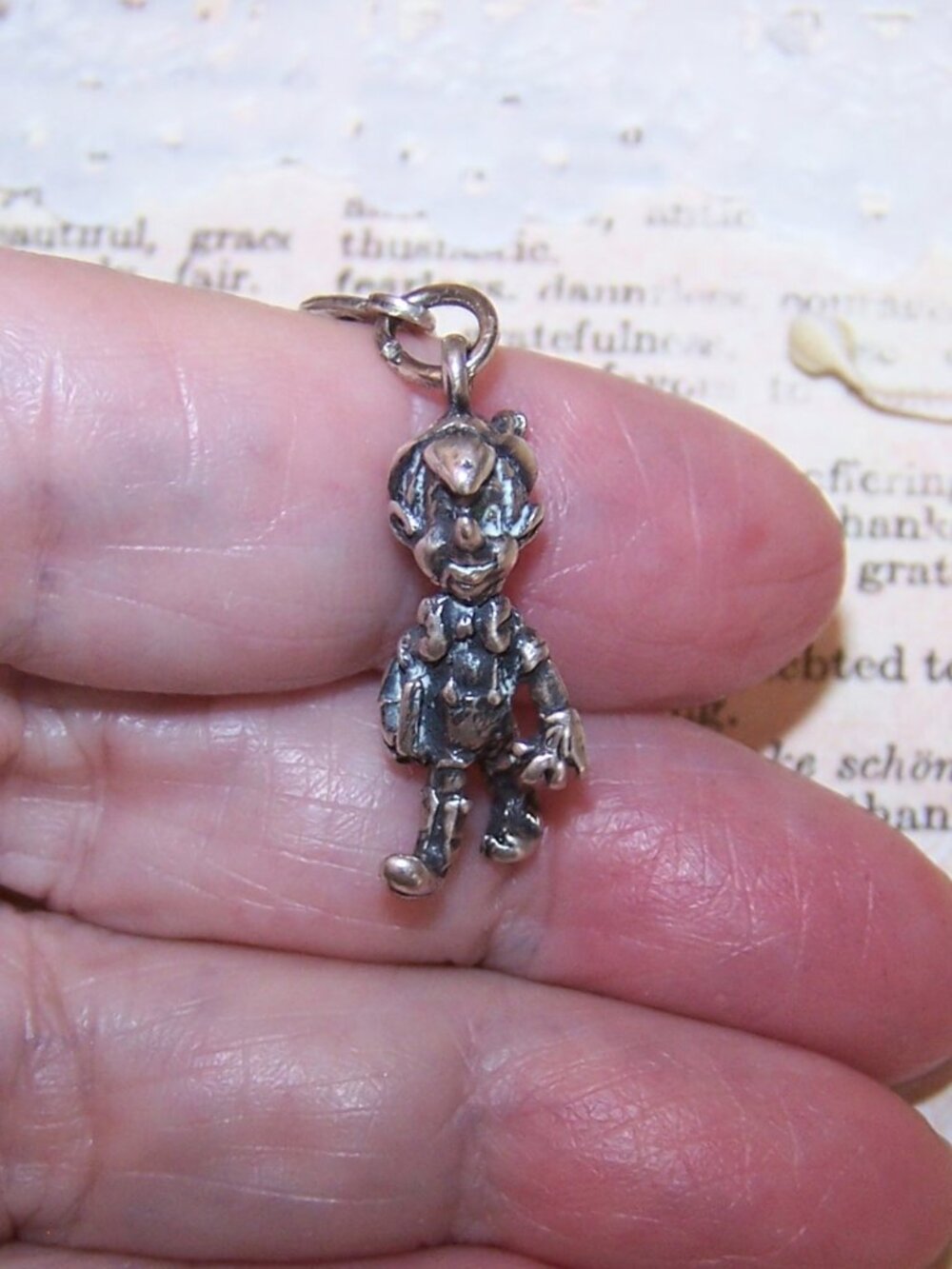 Vintage DISNEY Sterling Silver Disneyland Charm - Pinocchio